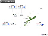 2022年03月28日の沖縄地方の実況天気