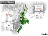 2022年03月28日の三重県の実況天気