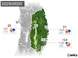 2022年03月28日の岩手県の実況天気