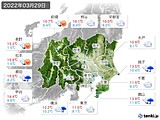 2022年03月29日の関東・甲信地方の実況天気