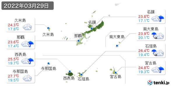 沖縄県(2022年03月29日の天気