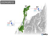 2022年03月31日の石川県の実況天気