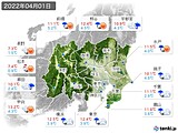 2022年04月01日の関東・甲信地方の実況天気