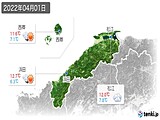 2022年04月01日の島根県の実況天気
