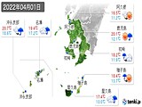 2022年04月01日の鹿児島県の実況天気