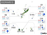 2022年04月01日の沖縄県の実況天気