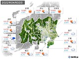 2022年04月02日の関東・甲信地方の実況天気