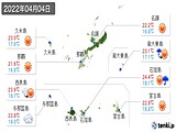 2022年04月04日の沖縄県の実況天気