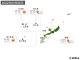 2022年04月05日の沖縄地方の実況天気