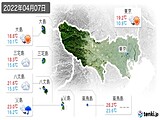 2022年04月07日の東京都の実況天気