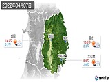 2022年04月07日の岩手県の実況天気