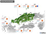 2022年04月08日の中国地方の実況天気