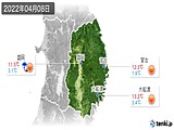 2022年04月08日の岩手県の実況天気