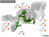 2022年04月09日の東海地方の実況天気