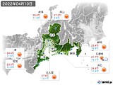 2022年04月10日の東海地方の実況天気