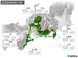 2022年04月11日の東海地方の実況天気