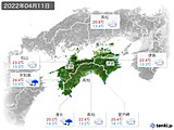 2022年04月11日の四国地方の実況天気