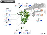 2022年04月11日の九州地方の実況天気