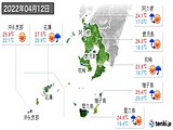 2022年04月12日の鹿児島県の実況天気