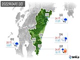 2022年04月13日の宮崎県の実況天気