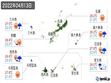 2022年04月13日の沖縄県の実況天気