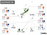 実況天気(2022年04月13日)