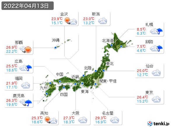 (2022年04月13日の天気