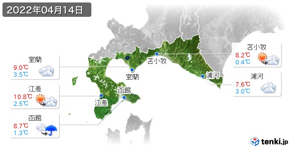 道南(2022年04月14日の天気