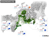 2022年04月17日の東海地方の実況天気