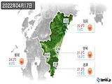 2022年04月17日の宮崎県の実況天気
