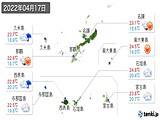 2022年04月17日の沖縄県の実況天気