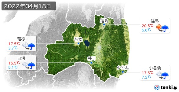 福島県(2022年04月18日の天気