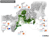 2022年04月20日の東海地方の実況天気