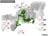 2022年04月22日の東海地方の実況天気