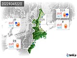 2022年04月22日の三重県の実況天気