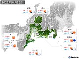 2022年04月25日の東海地方の実況天気