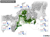 2022年04月27日の東海地方の実況天気
