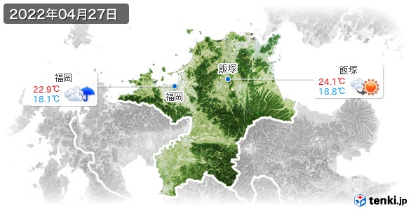 福岡県(2022年04月27日の天気