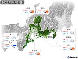 2022年04月28日の東海地方の実況天気