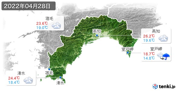 高知県(2022年04月28日の天気
