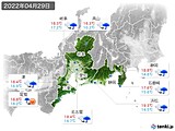 2022年04月29日の東海地方の実況天気