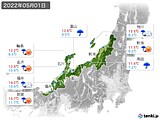 2022年05月01日の北陸地方の実況天気