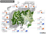2022年05月02日の関東・甲信地方の実況天気