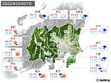 2022年05月07日の関東・甲信地方の実況天気