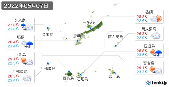 沖縄県(2022年05月07日の天気