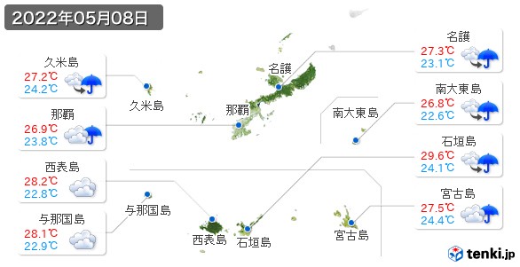 沖縄県(2022年05月08日の天気