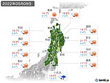 2022年05月09日の東北地方の実況天気