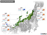 2022年05月09日の北陸地方の実況天気
