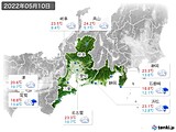 2022年05月10日の東海地方の実況天気