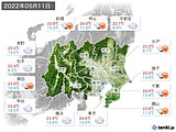 2022年05月11日の関東・甲信地方の実況天気